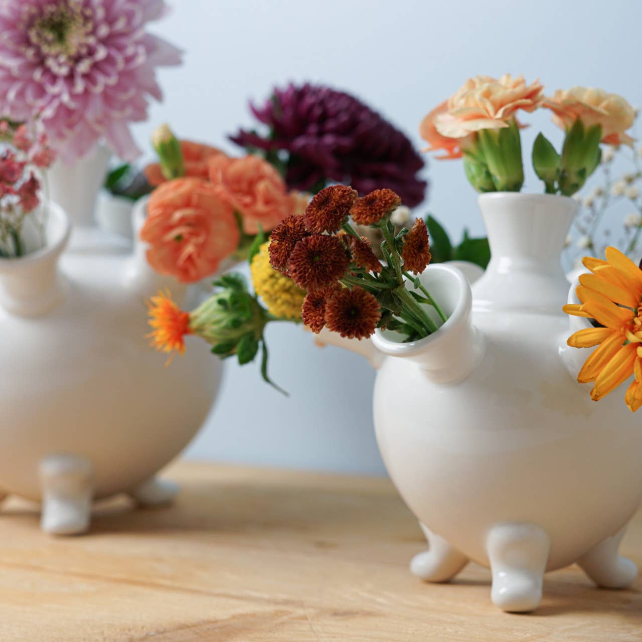 Tulpenvase auf den Beinen Weiß groß