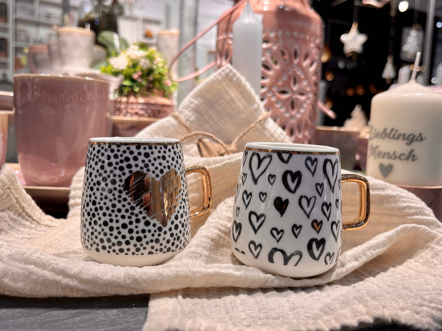 Espressotasse gold "Herz gestrichelt"