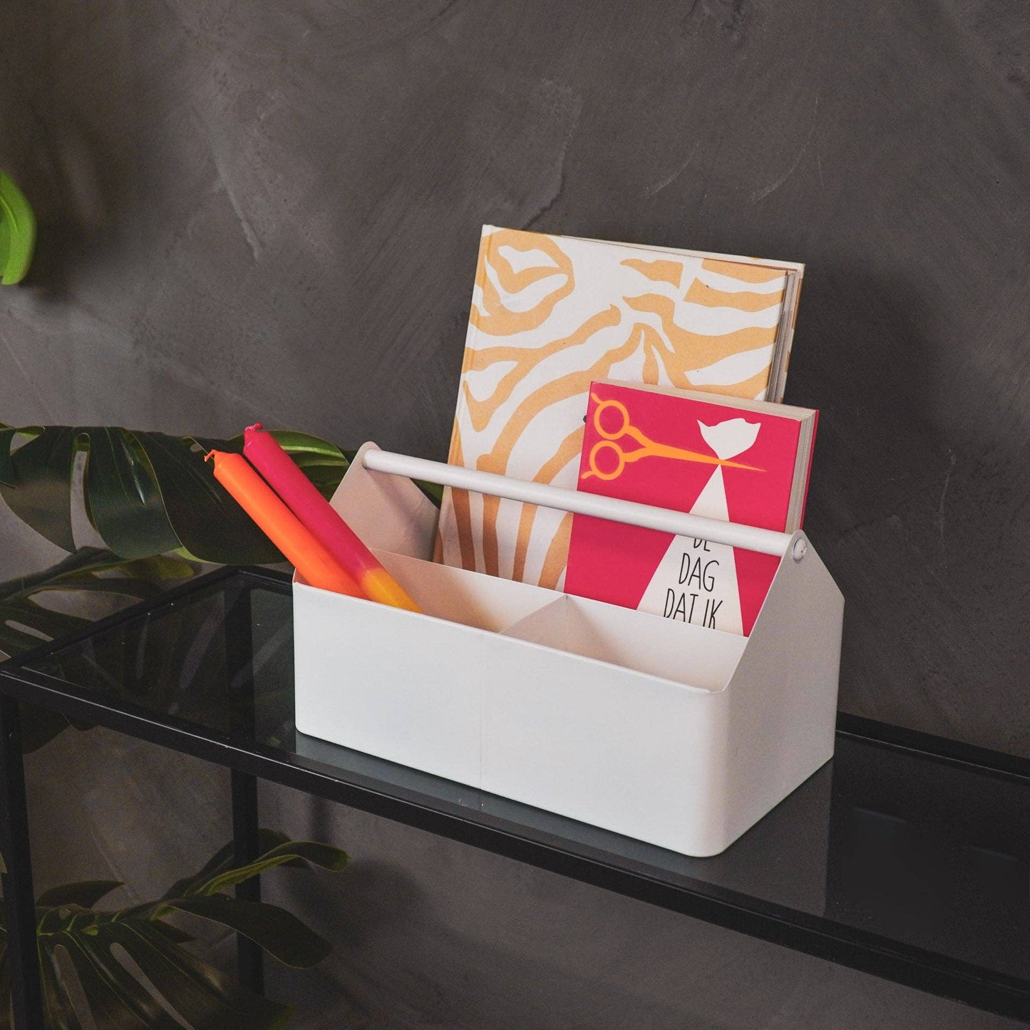 Aufbewahrungsbox - Organizer - Metall - Sand - 30x17x17cm