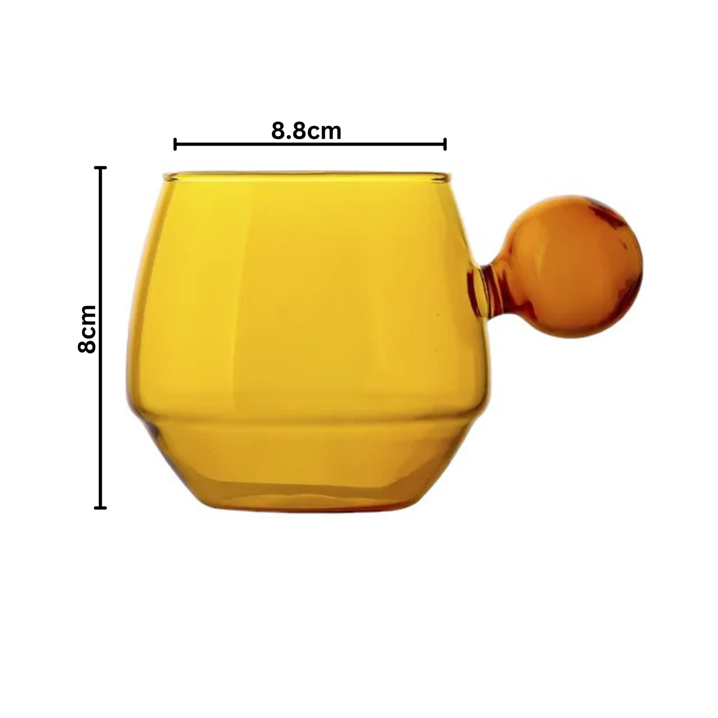 Kaffeetasse aus Glas in kontrastierenden Farben: Rosa