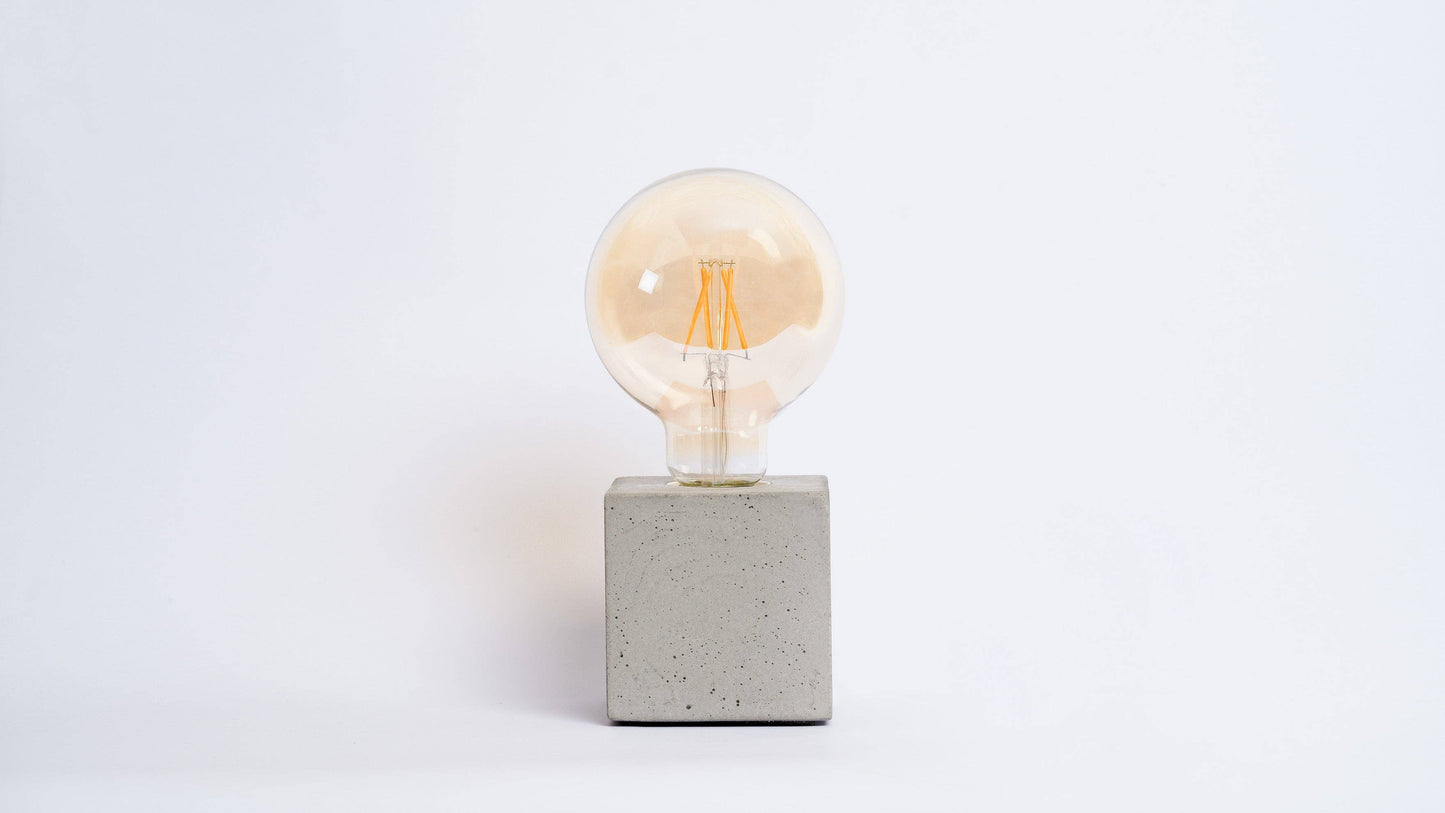 Lampe Cube - Grauer Beton: Ohne Glühbirne