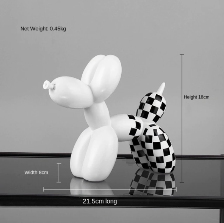 Harzballon-Hundestatue: Weiss