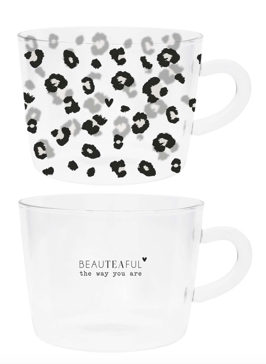 Wasserglass oder Teeglass Leopard o.Love