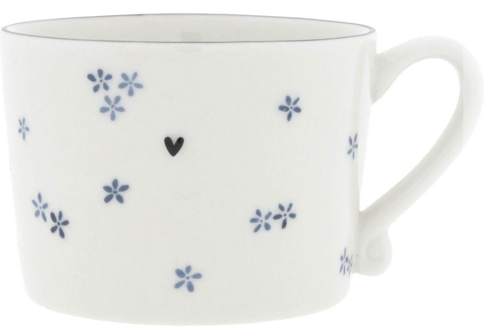 Cup White/Blue Daisies 10x8x7cm