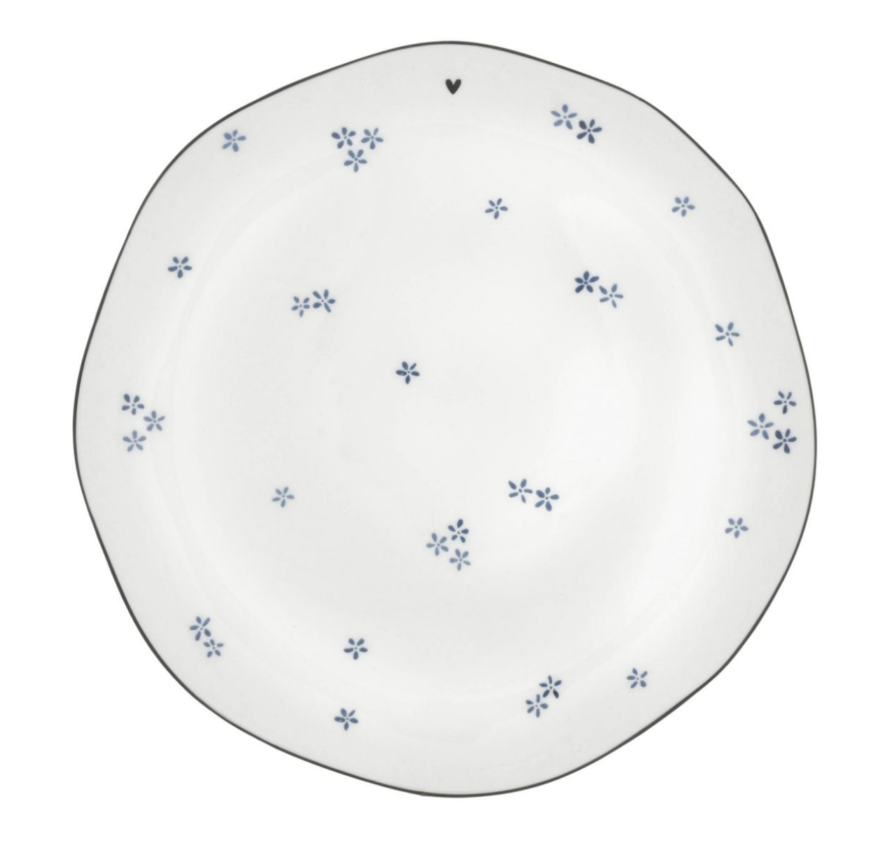 Breakfast Plate White/Blue Daisies 23 cm