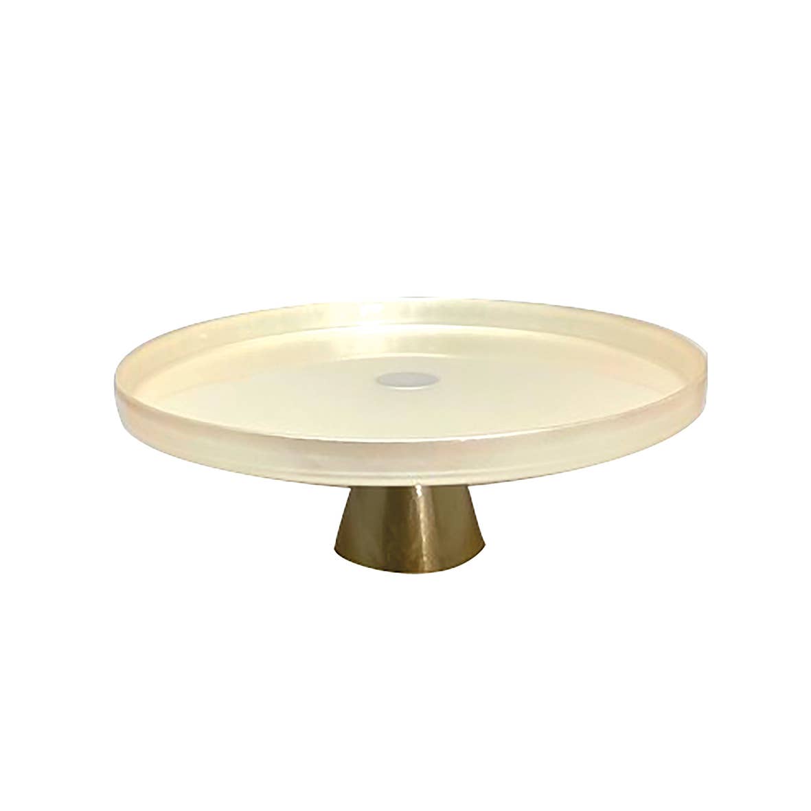 Vanilleplatte auf goldenem Fuß H28cm