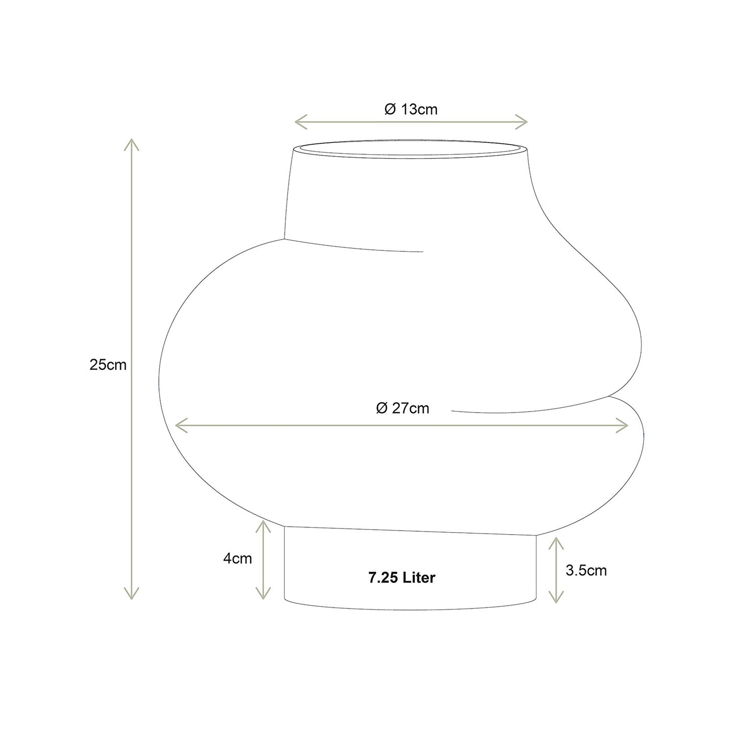 Vase Glass Clear Bubble 27x25cm Transparent