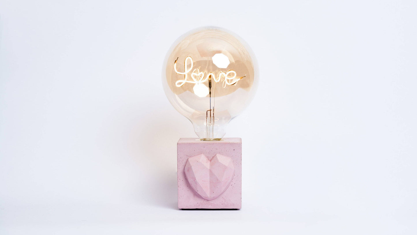 Lampe Love - Pastellrosa Beton: Mit