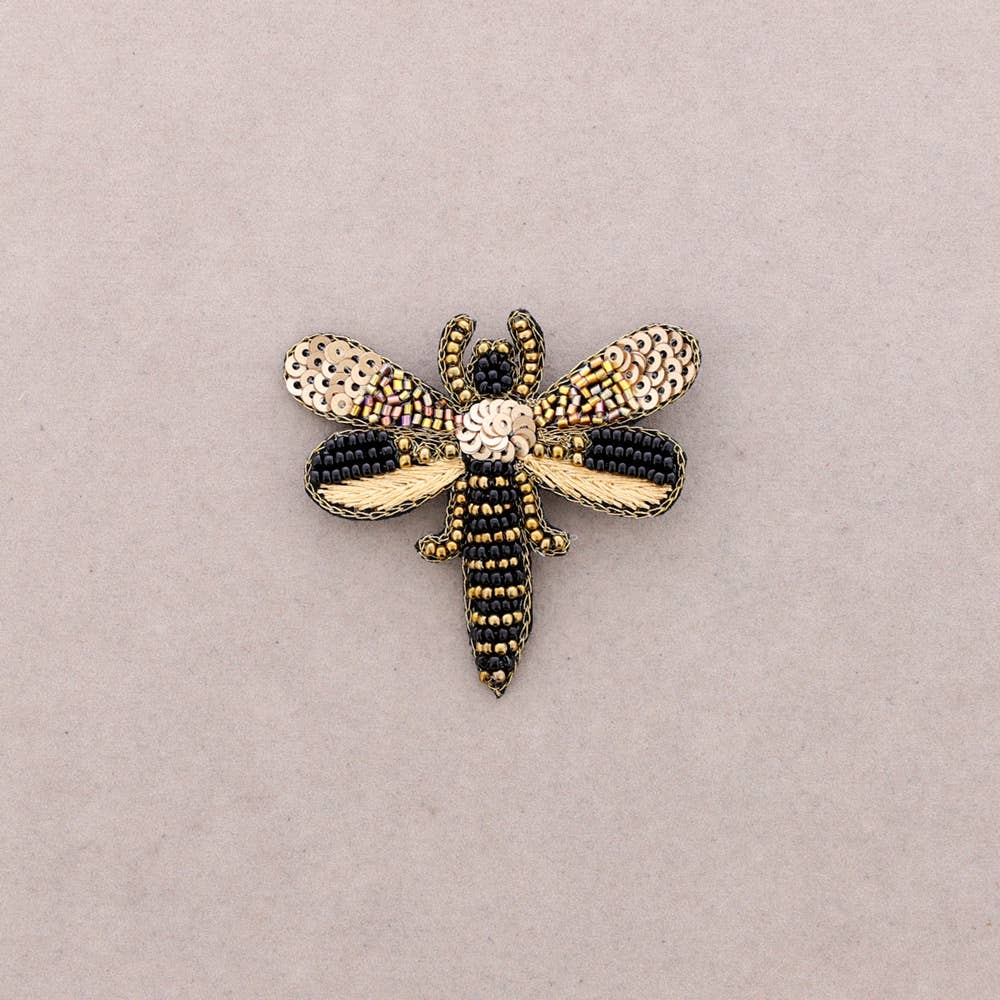 Pailletten-Brosche mit Libellenmotiv: Maulbeere
