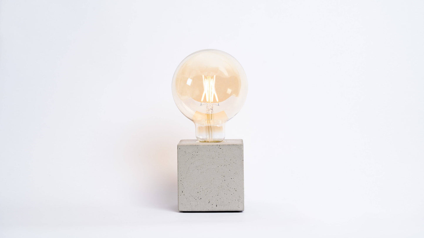 Lampe Cube - Grauer Beton: Ohne Glühbirne
