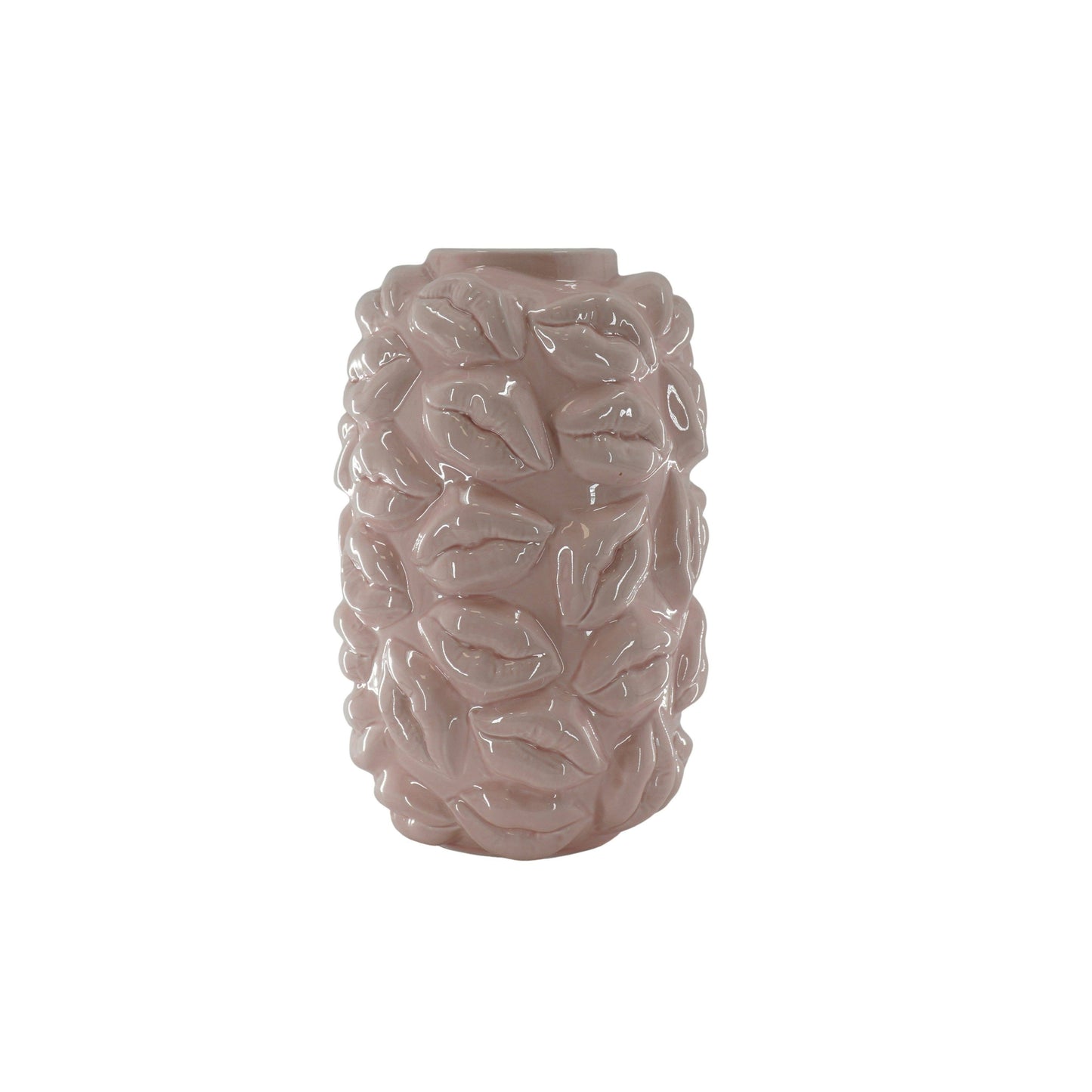 Vase - Küsse - Keramik - Hellrosa - 17x17x27cm