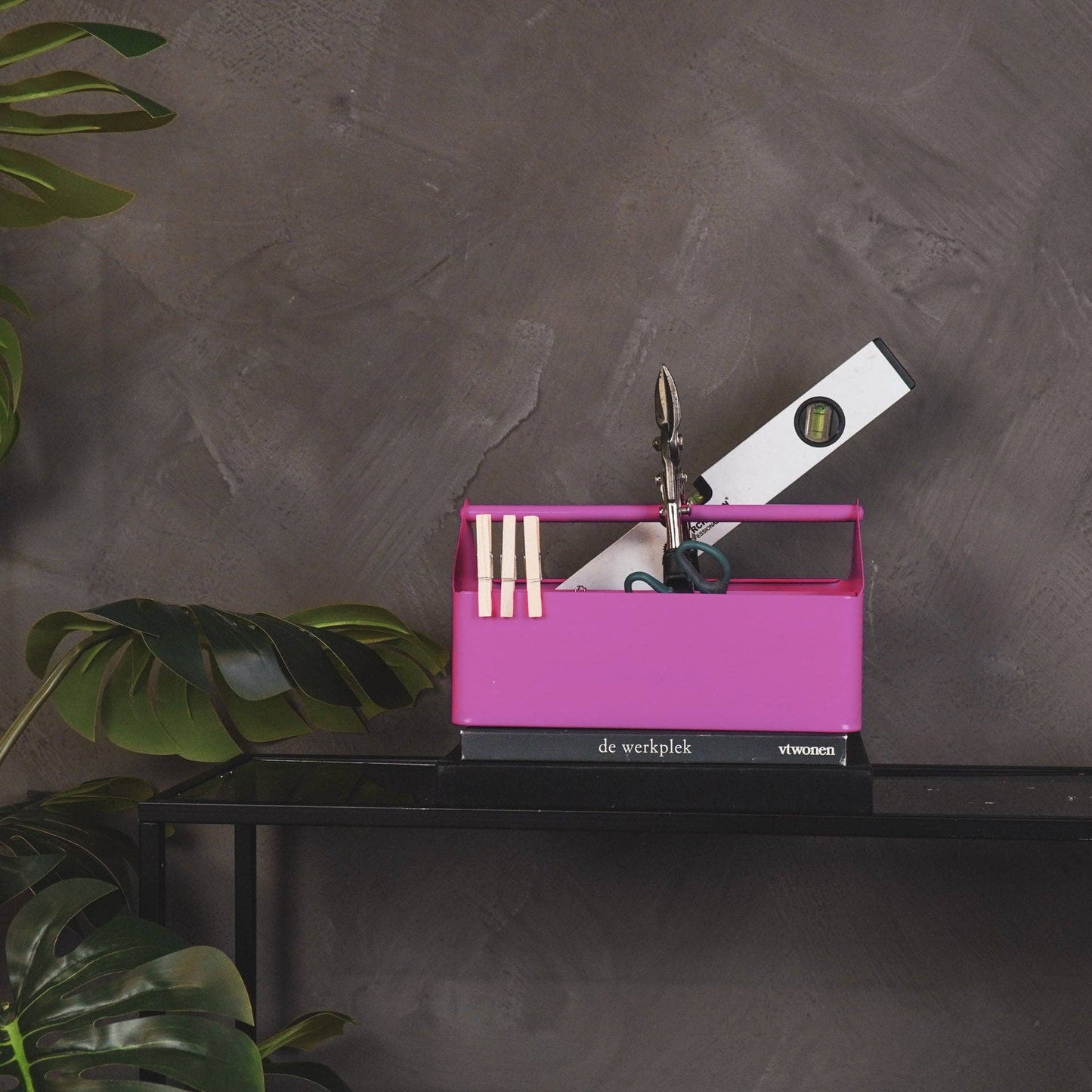 Aufbewahrungsbox - Organizer - Metall - Rosa - 30x17x17cm