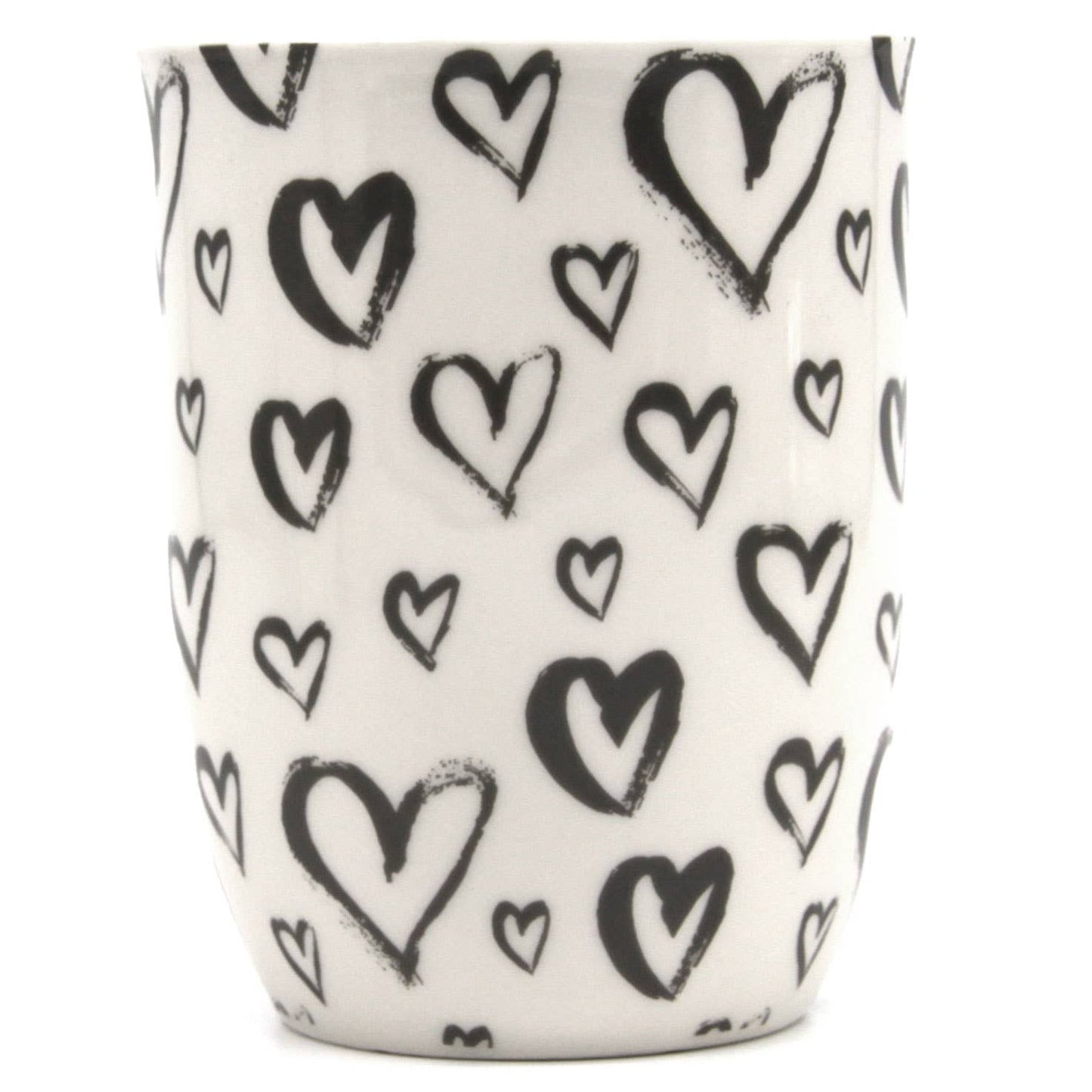 Tasse mit Henkel "Herzen" anthrazit
