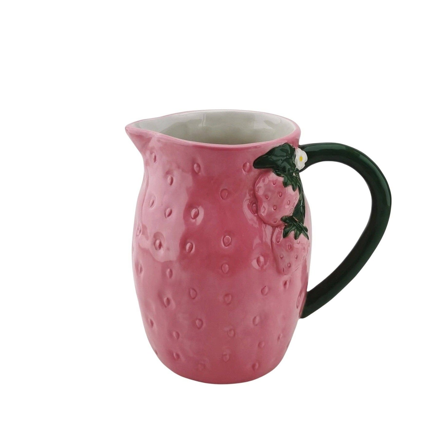 Vase- Erdbeere- Steingut- Rosa- 17,5x12,5x18cm