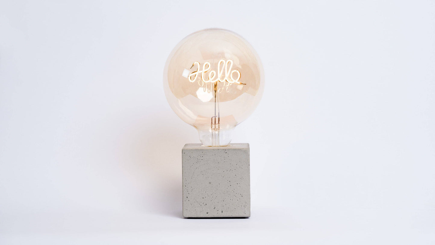 Lampe Cube - Grauer Beton: Ohne Glühbirne