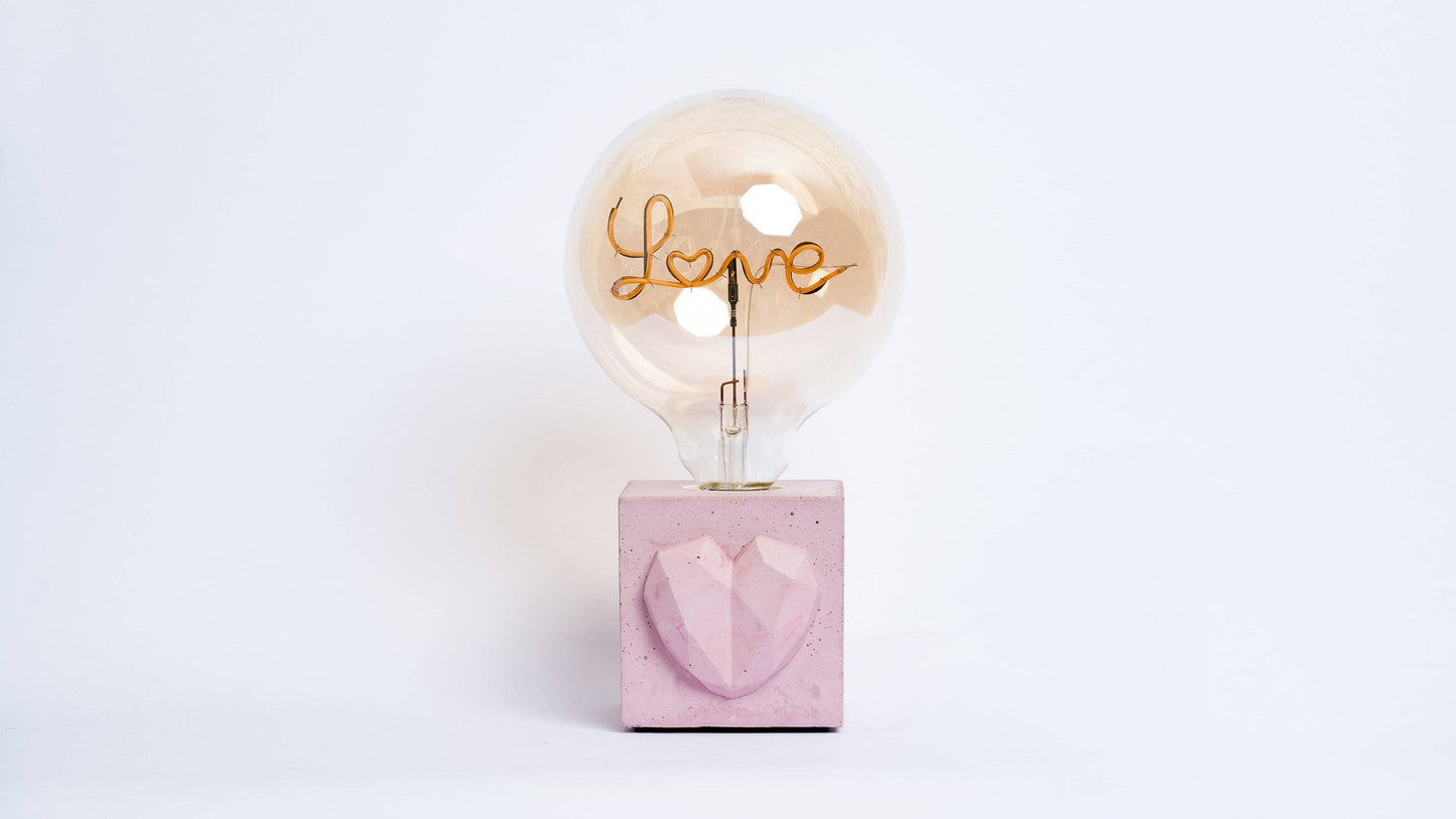Lampe Love - Pastellrosa Beton: Mit