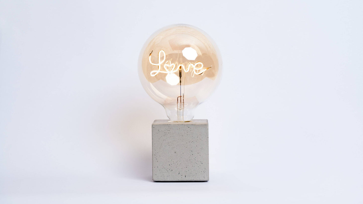 Lampe Cube - Grauer Beton: Ohne Glühbirne