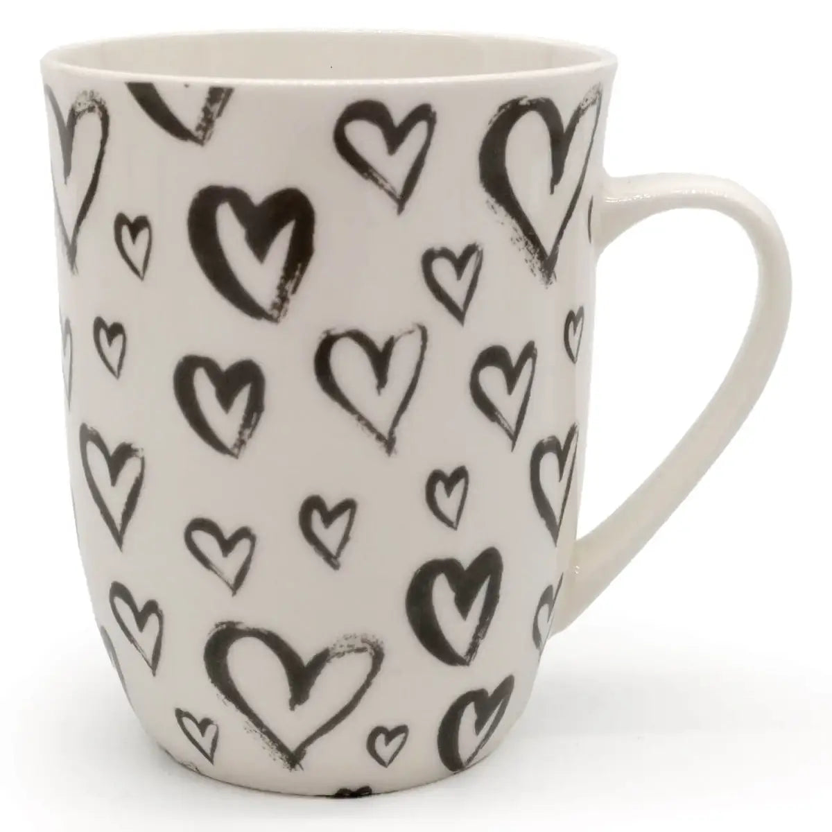 Tasse mit Henkel "Herzen" anthrazit