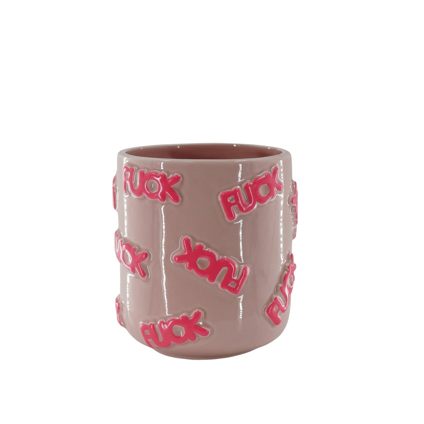Topf - 'FUCK' - Keramik - Rosa - 17,5x17,5x17,5cm