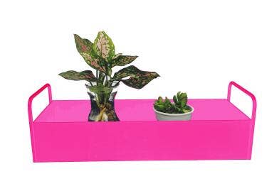 Tablett - Metall - Rosa - 41,5x15,5x13cm