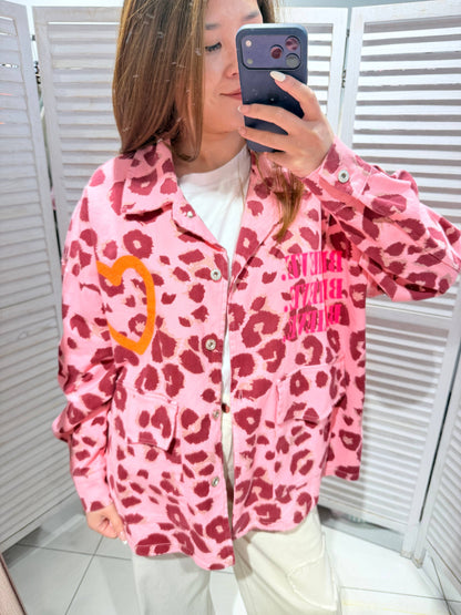 Jacke mit Leopardenmuster: Rosa / SIE