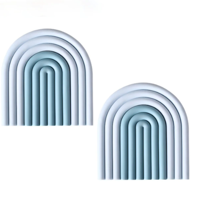 Regenbogenuntersetzer aus Silikon (2-teiliges Set): 2 Stück Blau