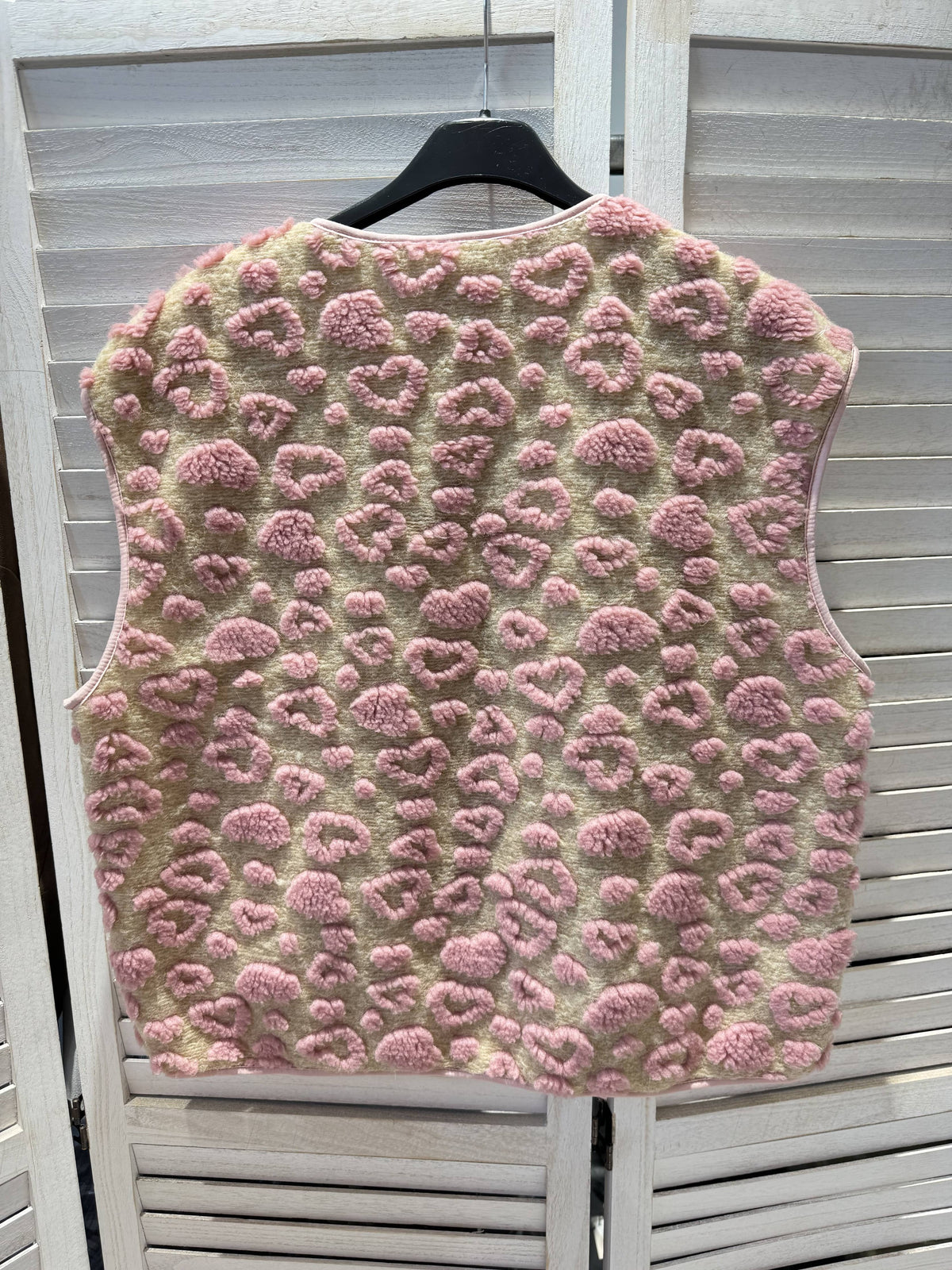 Weste mit Mustern in verschiedenen Texturen: Rose / Taille unique