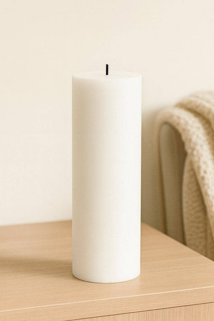 Weiße Sempre rustikale Stumpenkerzen 7x20cm