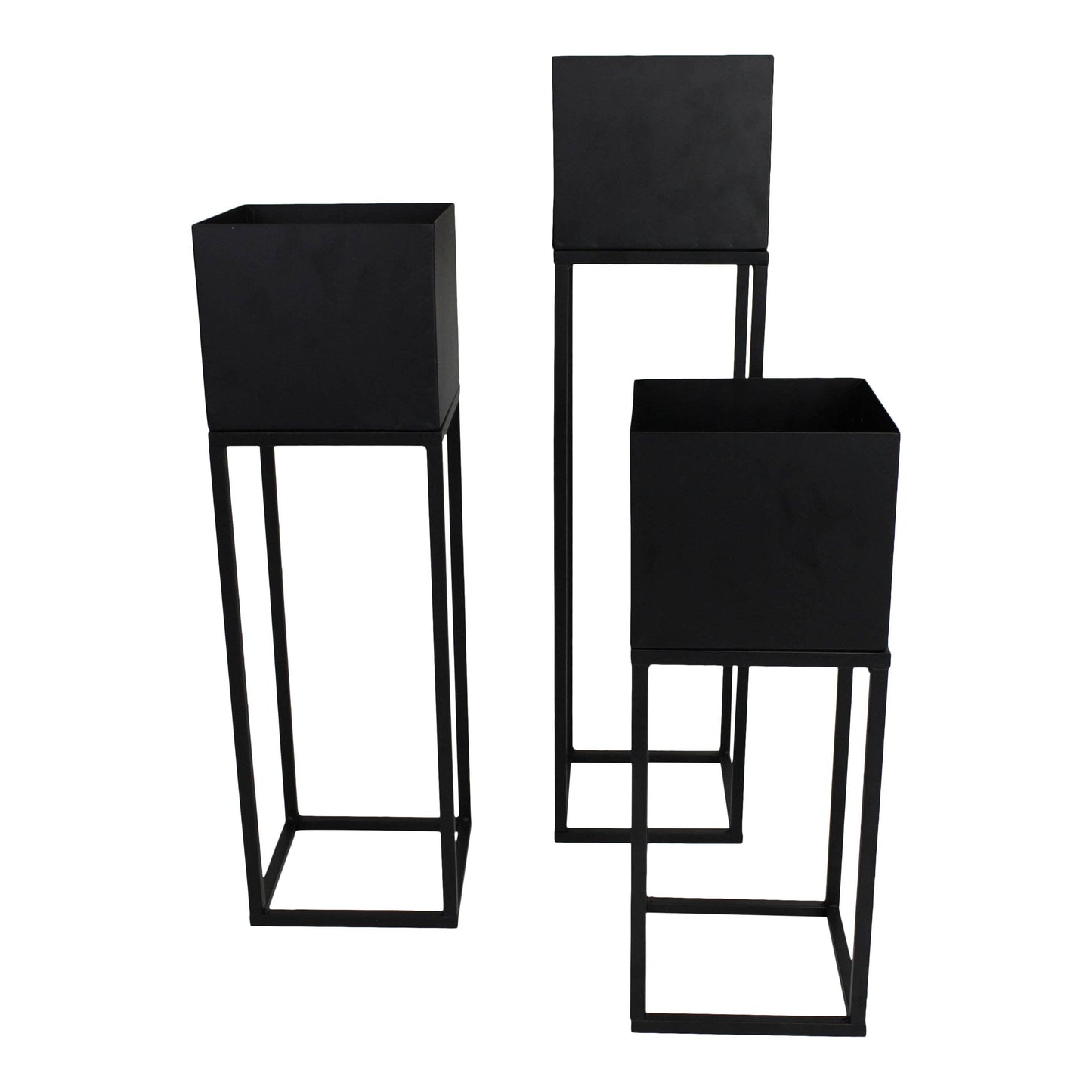 HV Pflanzenhalter aus Metall, groß, 15 x 60 cm, Schwarz