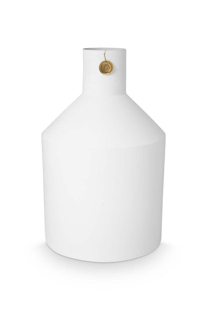 Vase Metal White 24x38cm Weiß