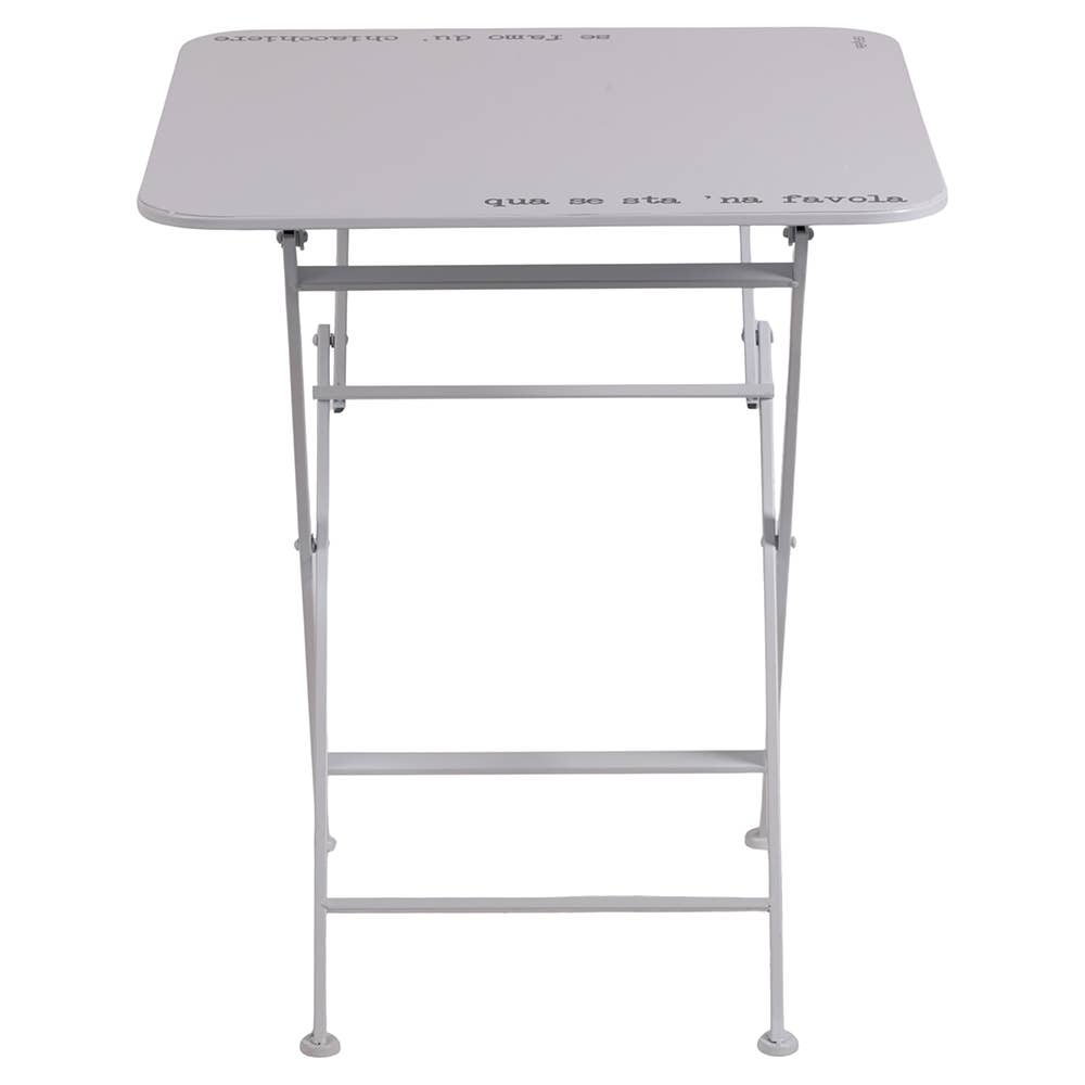 SPQERE SET TISCH MIT STÜHLEN WEISS METALL