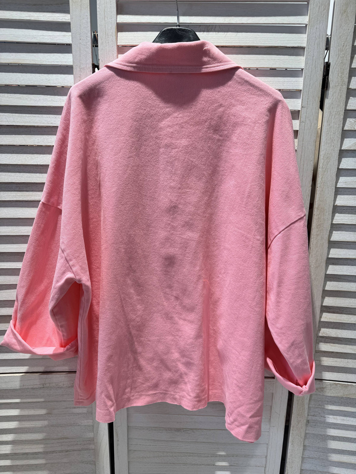 Oversize-Jacke mit Taschen: Rosa / Eine Größe