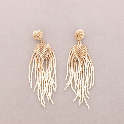 Ethnische Ohrringe Perlen: Fuchsie