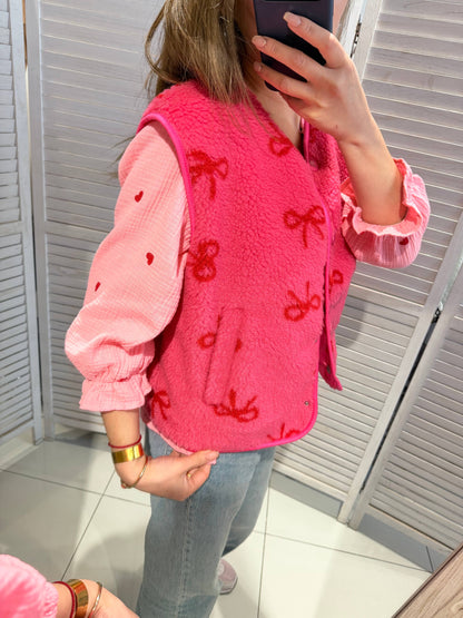 Weste mit Schleifenmuster: Rose / TU