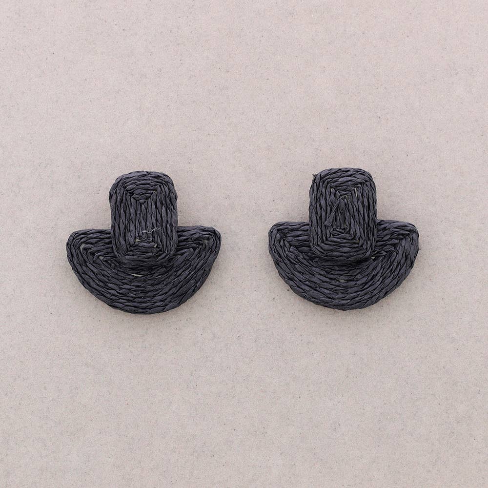 Geometrische Raffia-Ohrringe: Beige