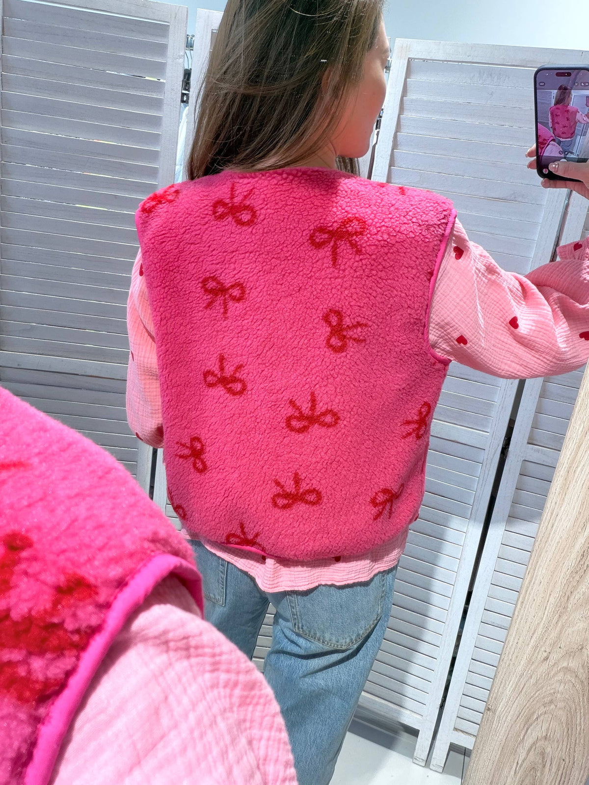 Weste mit Schleifenmuster: Rose / TU