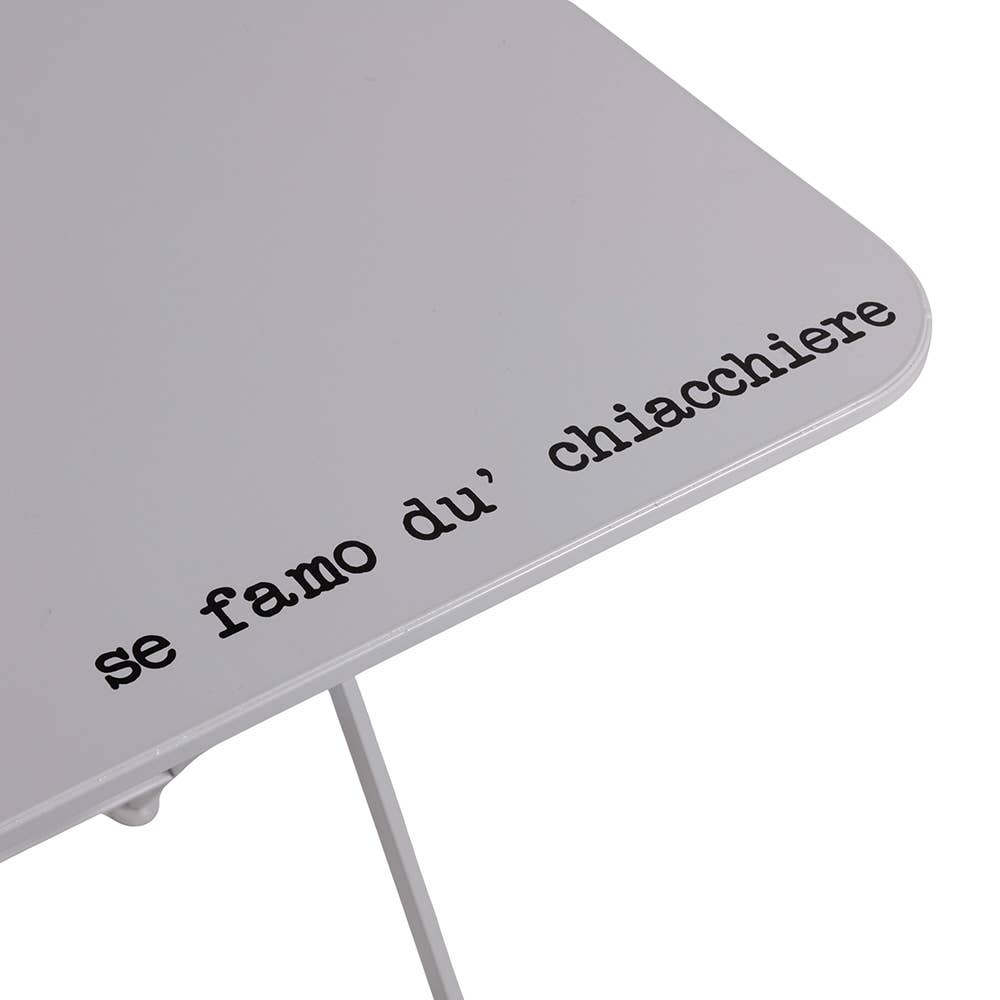 SPQERE SET TISCH MIT STÜHLEN WEISS METALL