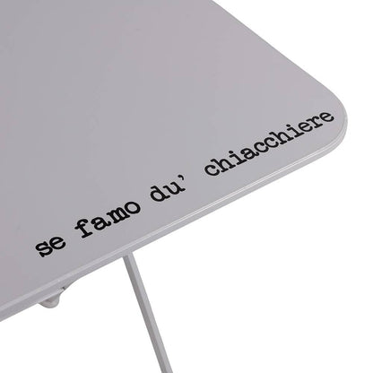 SPQERE SET TISCH MIT STÜHLEN WEISS METALL