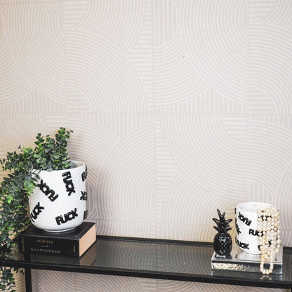 Topf - 'FUCK' - Keramik - Weiß/Schwarz - 11x11x11,5cm