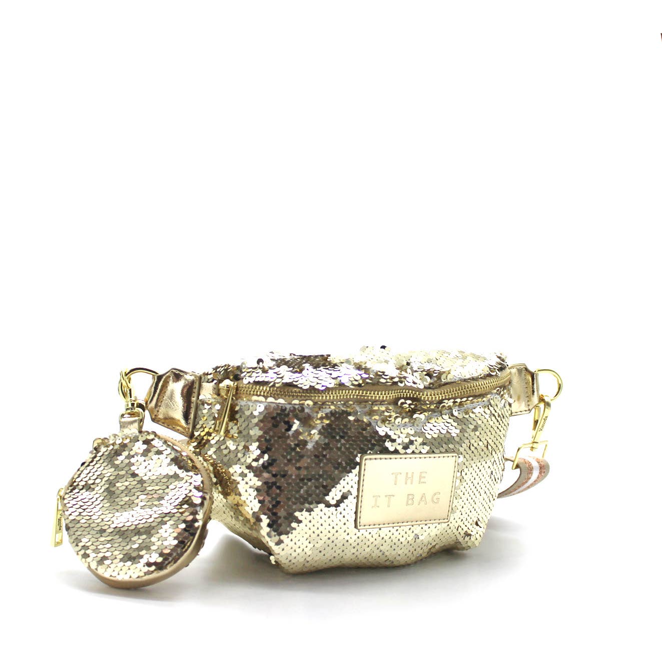 SEQUINS ROBINA Wendetasche mit Glitzer: Silber