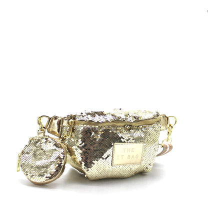 SEQUINS ROBINA Wendetasche mit Glitzer: Schwarz