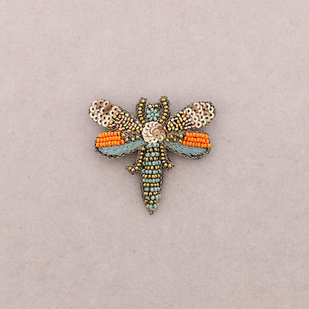Pailletten-Brosche mit Libellenmotiv: Maulbeere