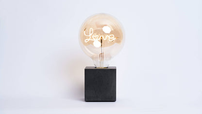 Lampe Cube - Anthrazitbeton: Love-Birne