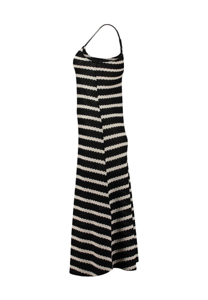 Gestreiftes Sommerkleid Schwarz Weiß