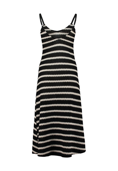 Gestreiftes Sommerkleid Schwarz Weiß