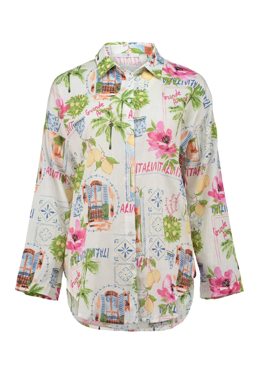 Bluse mit floralem Print und passenden Shorts (extra) Mykonos