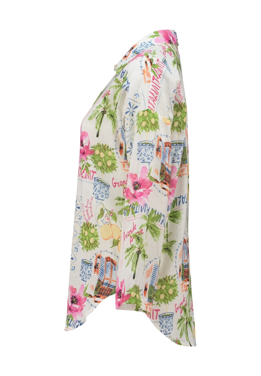 Bluse mit floralem Print und passenden Shorts Mykonos
