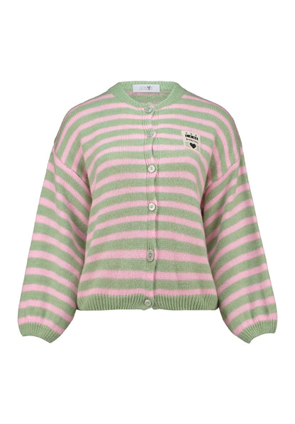Strickjacke  gestreift Matcha