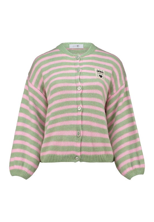 Strickjacke  gestreift Matcha