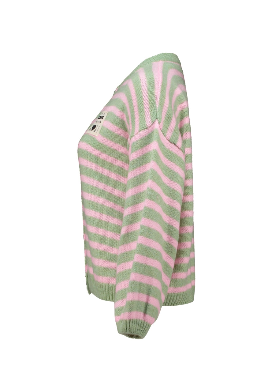 Strickjacke  gestreift Matcha